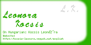 leonora kocsis business card